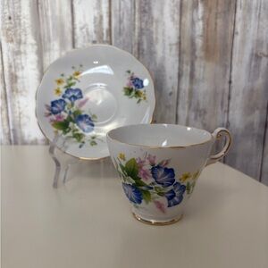 Regency Floral Bone China Tea Cup and Saucer Set